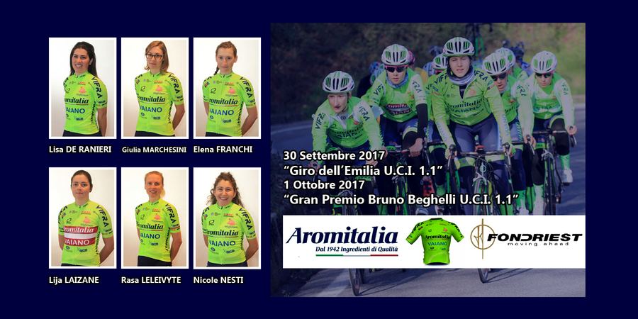 Aromitalia – Vaiano – Fondriest: sei atlete convocate per “Emilia” e “Beghelli”